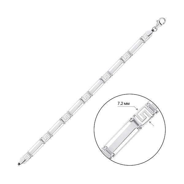 Браслет срібний з грецьким орнаментом (арт. 7509/334) – зображення 2