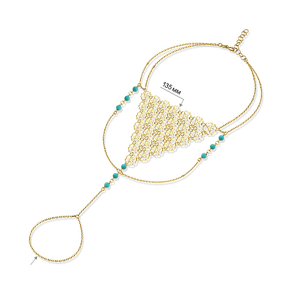 Золотой слейв-браслет Francelli с бирюзой (арт. 3261038жБ) – изображение 9