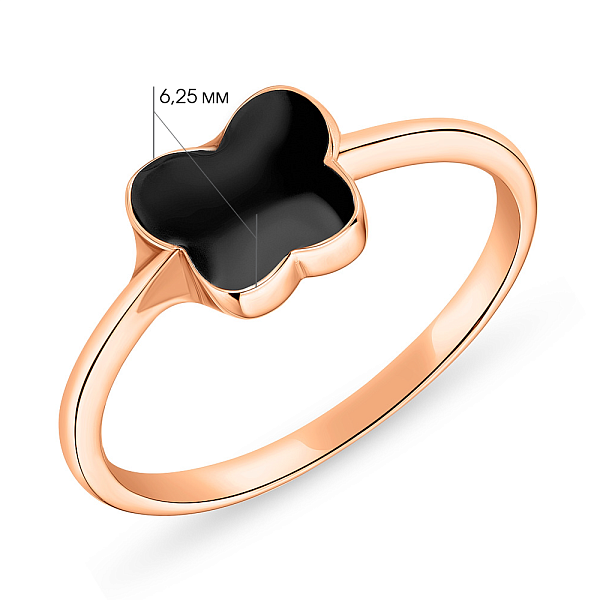 Кольцо золотое "Бабочка" с эмалью (арт. 155366еч) – изображение 2