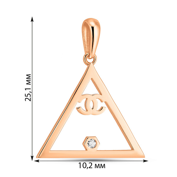 Подвес из золота в форме треугольника (арт. 424709) – изображение 2