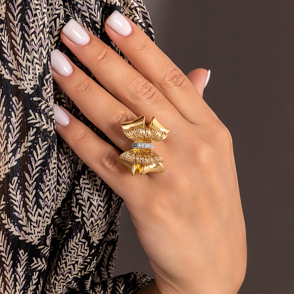 Массивное кольцо Francelli из желтого золота (арт. е156702жб) – изображение 2