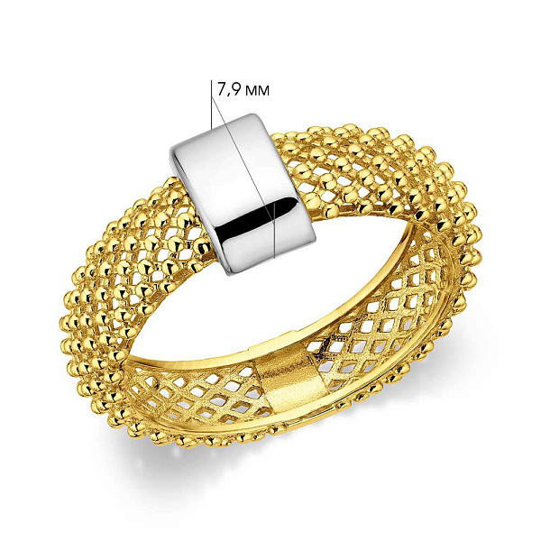 Золотое кольцо без камней (арт. 156725жр) – изображение 2