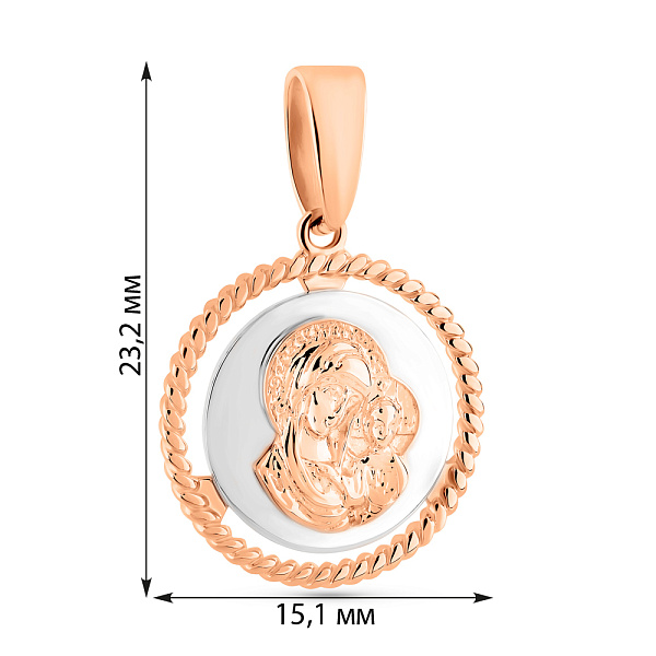 Золота ладанка Божа Матір з немовлям (арт. 440938кб) – зображення 5