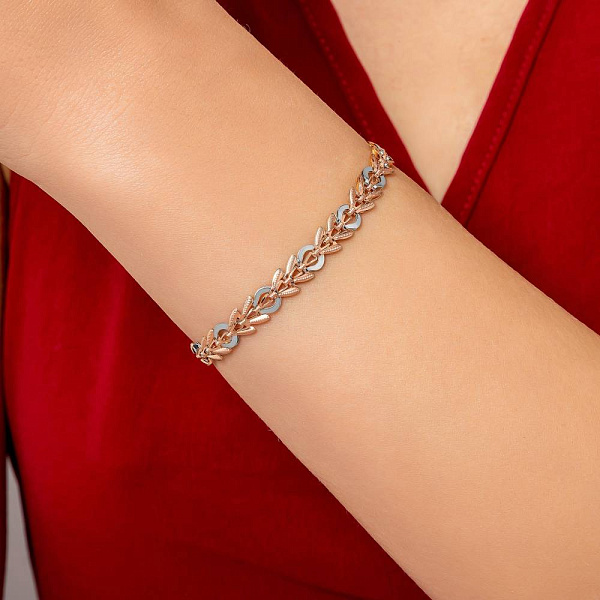 Браслет золотий в комбінованому кольорі металу (арт. 323387кб) – зображення 2