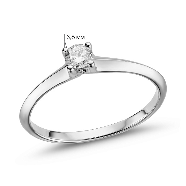 Помолвочное золотое кольцо с бриллиантом (арт. К341704020б) – изображение 3