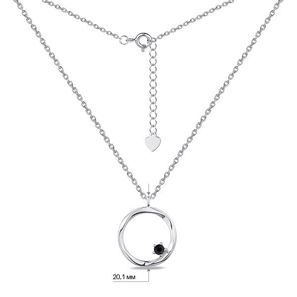 Срібне кольє з чорним фіанітом (арт. 7507/1479ч) – зображення 3