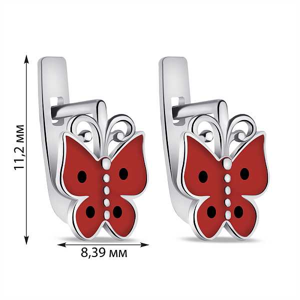 Детские серебряные сережки Бабочки (арт. 7502/1073ексю) – изображение 2