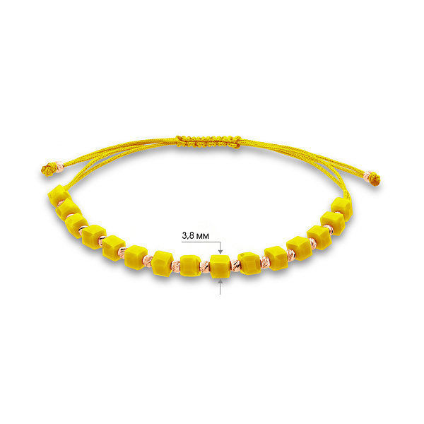 Браслет на нитці з оніксом і золотими вставками (арт. 325359ожуа) – зображення 4