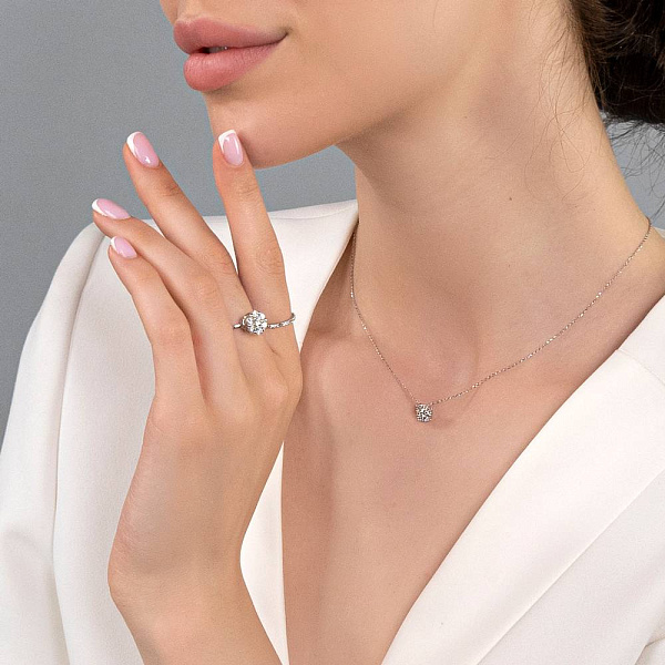 Золотое кольцо с бриллиантами (арт. К011442070/750б) – изображение 2