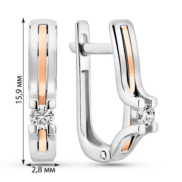 Золотые серьги с бриллиантами (арт. С011002015бк) – изображение 3