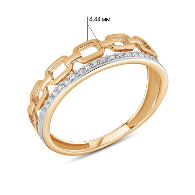 Золотое кольцо с фианитами &quot;Звенья&quot; (арт. 154955)