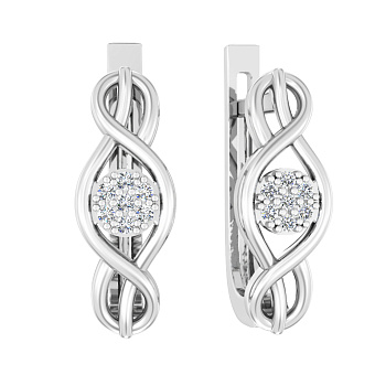 Фото Серьги из белого золота с бриллиантами (арт. С011402005б)
