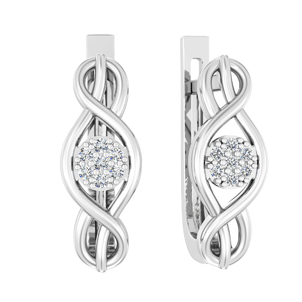 Серьги из белого золота с бриллиантами (арт. С011402005б) – изображение 1
