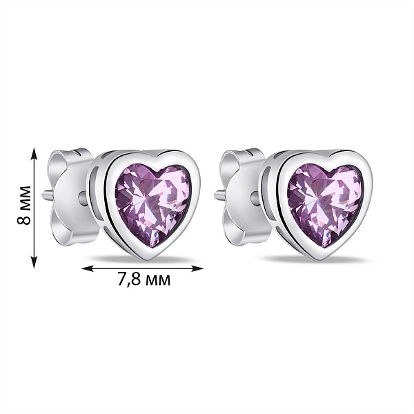 Сережки-пусети зі срібла з альпінітами (арт. 7518/5081аф) – зображення 2