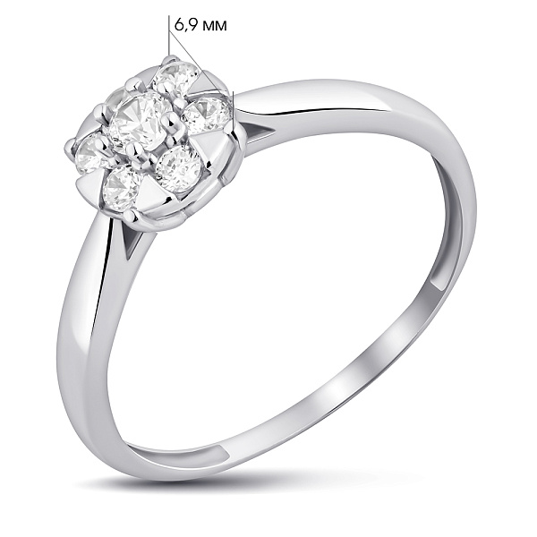 Серебряное кольцо с фианитами (арт. 7501/1627К) – изображение 2