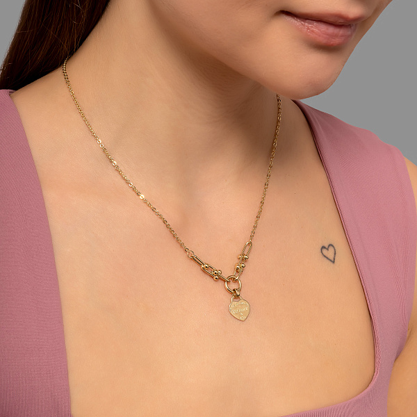 Золотое  колье Сердце (арт. 353018ж) – изображение 3