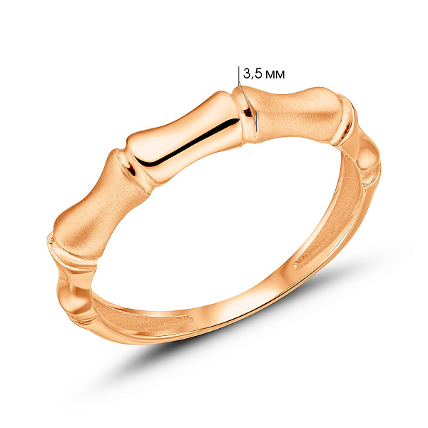 Каблучка з червоного золота без каміння (арт. 156174м) – зображення 4