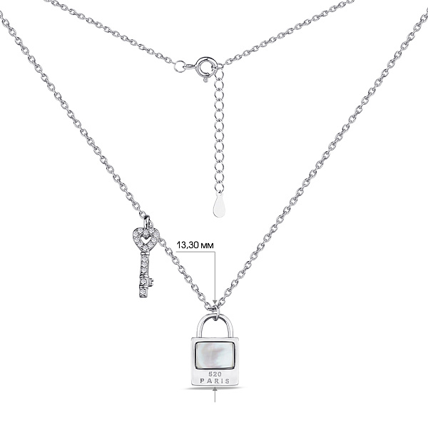 Колье из серебра с перламутром и с фианитами (арт. 7507/1371п) – изображение 3