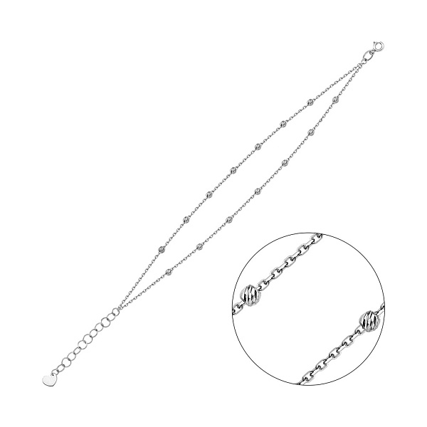 Золотой браслет на ногу с шариками (арт. 340065бн) – изображение 1