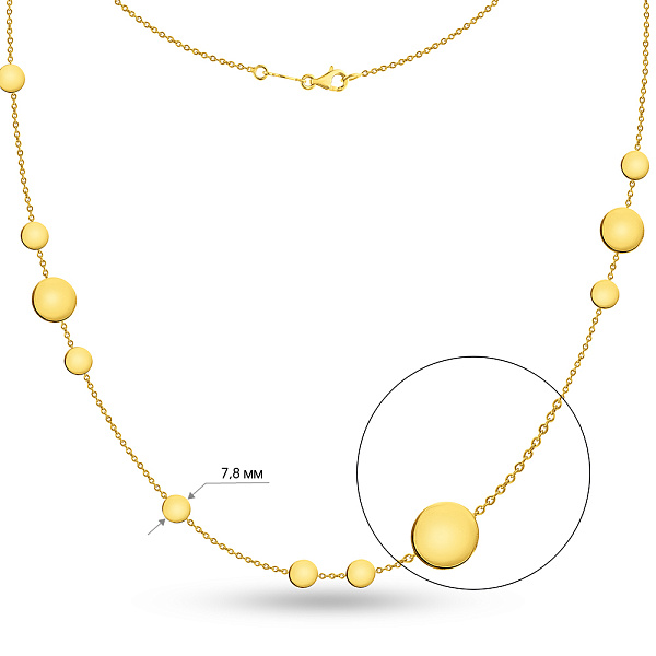 Колье Монета из желтого золота (арт. 352565ж) – изображение 4