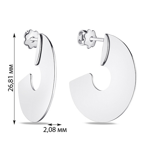 Серьги из серебра без камней (арт. 7518/902-01198) – изображение 4