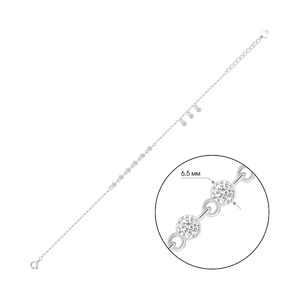 Серебряный браслет с фианитами (арт. 7509/5555) – изображение 2
