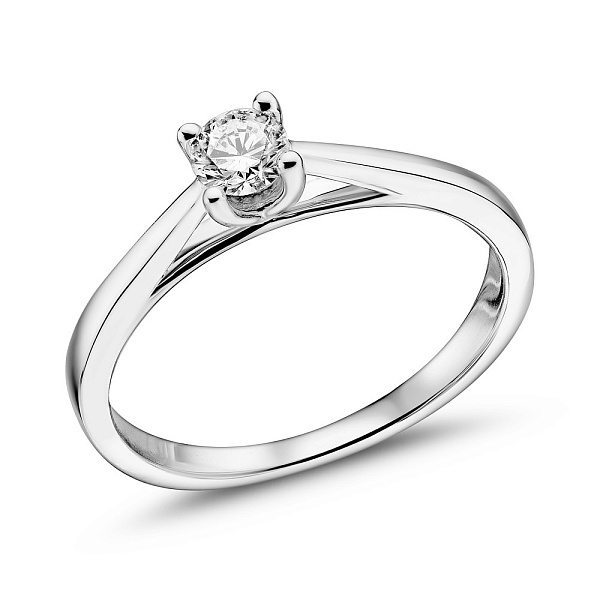 Золотое кольцо с одним бриллиантом (арт. К341428020б) – изображение 1