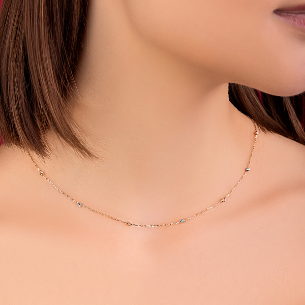 Кольє з червоного і білого золота з кульками (арт. 360178кб) – зображення 5