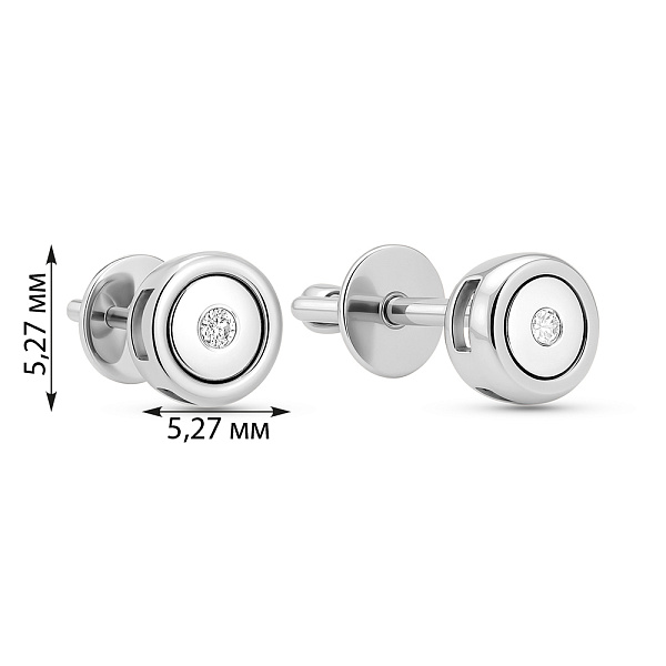 Золоті пусети з діамантами (арт. Т011028б) – зображення 4