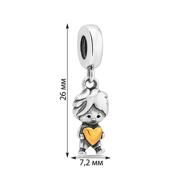 Серебряный шарм Мальчик без камней (арт. 7903/4435бж) – изображение 2