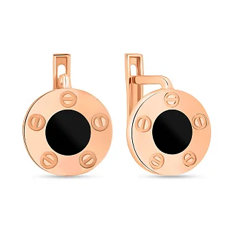 Золоті сережки з емаллю (арт. 107751/3еч)