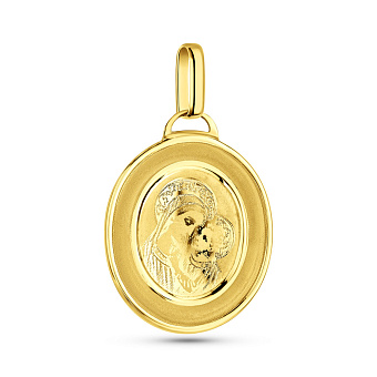 Фото Золота ладанка Божа Матір з немовлям (арт. 431103ж)