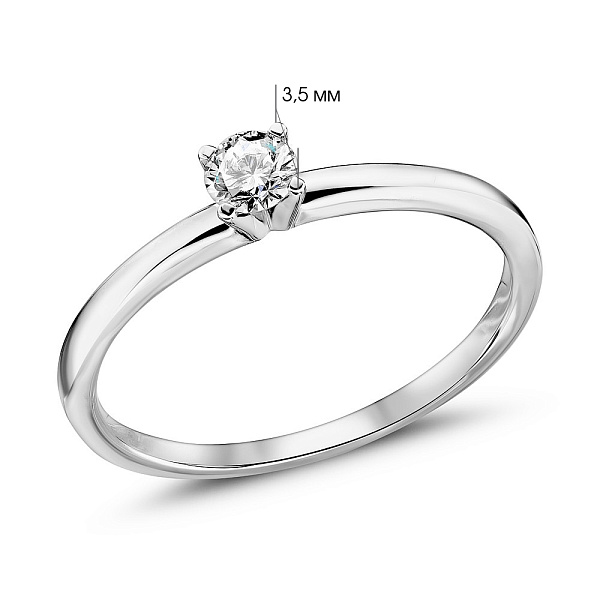 Помолвочное кольцо из золота с бриллиантом (арт. К341232010б) – изображение 4