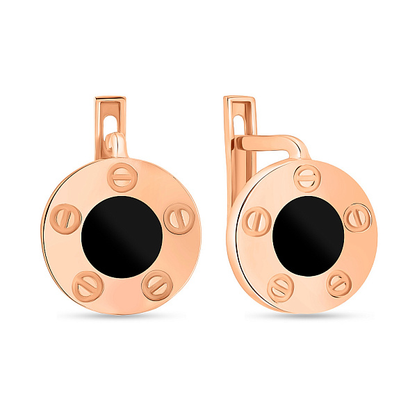 Золоті сережки з емаллю (арт. 107751/3еч) – зображення 1