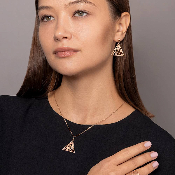 Серьги из красного золота (арт. 111285) – изображение 4