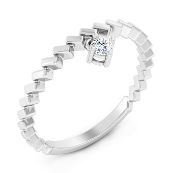 Каблучка з білого золота з діамантом (арт. К011781010б)