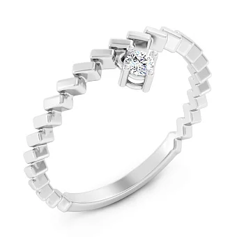 Каблучка з білого золота з діамантом (арт. К011781010б)