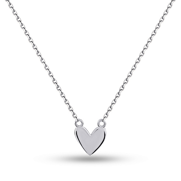 Серебряное колье Сердце без камней (арт. 7507/2209) – изображение 1