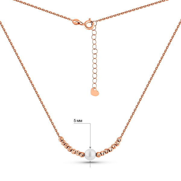 Кольє з червоного золота з перлиною (арт. 360360а) – зображення 3