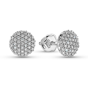 Фото Золотые серьги пусеты с бриллиантами (арт. С341303020б)