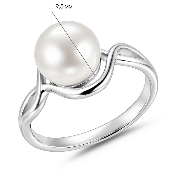 Серебряное кольцо с жемчужиной (арт. 7501/8660жб) – изображение 2