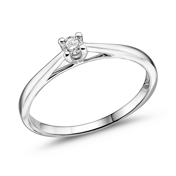 Кольцо из белого золота с бриллиантом (арт. К341502010б) – изображение 1
