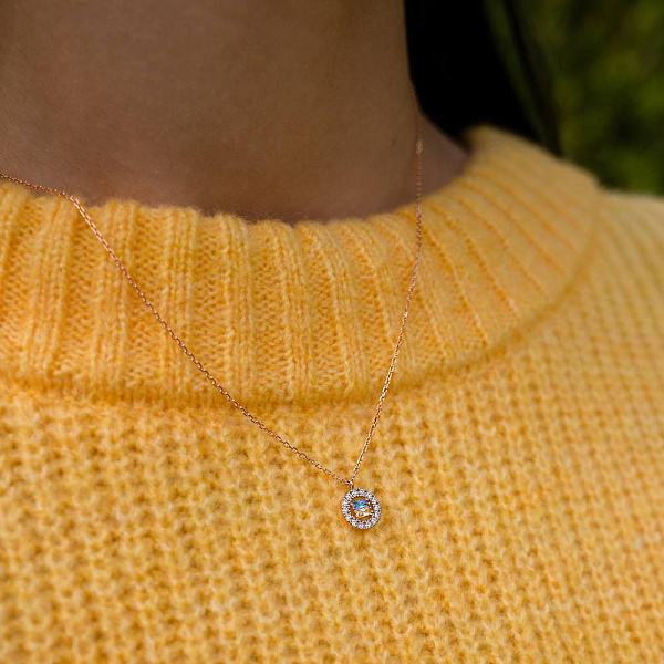 Кольє з червного золота з фіанітами (арт. 361241гж) – зображення 3