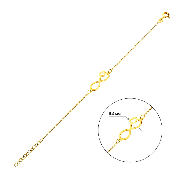 Браслет из желтого золота Бесконечность (арт. 326518ж) – изображение 4