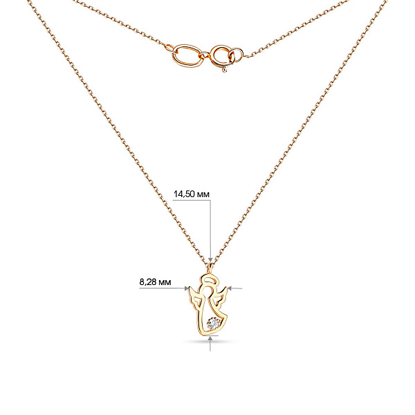 Золотое колье «Ангел» в желтом цвете металла (арт. 350870ж) – изображение 3