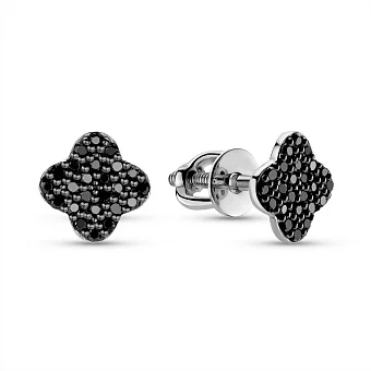 Золоті сережки з чорними діамантами (арт. Т011509020бч)