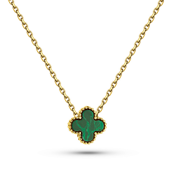 Кольє з жовтого золота з малахітом (арт. 352773/8жмлх) – зображення 1