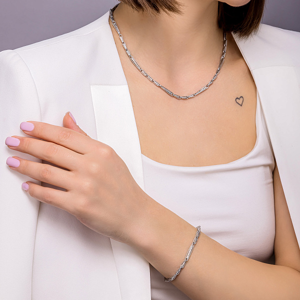 Кольє з білого золота Francelli (арт. 352686б) – зображення 3