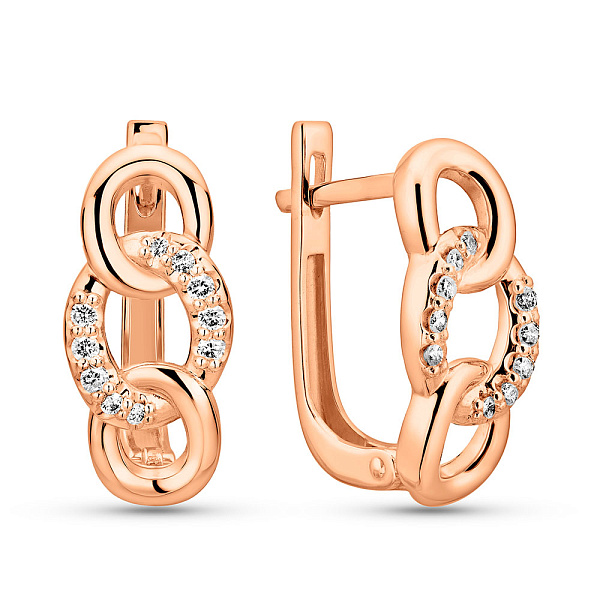 Серьги из красного золота с бриллиантами (арт. С011263015) – изображение 1