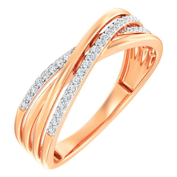 Каблучка з діамантами з червоного золота (арт. К011122010) – зображення 1